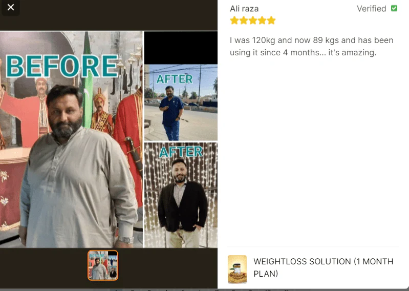 Weightloss Solution (1 Month Plan) By Herbal Ft