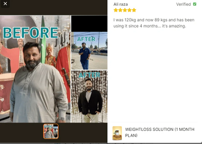 Weightloss Solution (1 Month Plan) By Herbal Ft